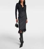 Balenciaga Lingerie pinstripe wool midi skirt