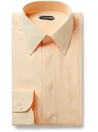 TOM FORD - Pleated Silk-Blend Shirt - Orange