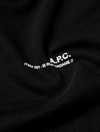 A.P.C. - Logo-Print Cotton-Jersey Hoodie - Black