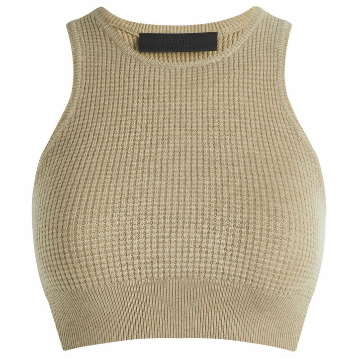 Photo: Fear of God ESSENTIALS Women's Waffle Sport Tank Top in Desert Sand