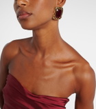 Self-Portrait Embellished gold-plated earrings