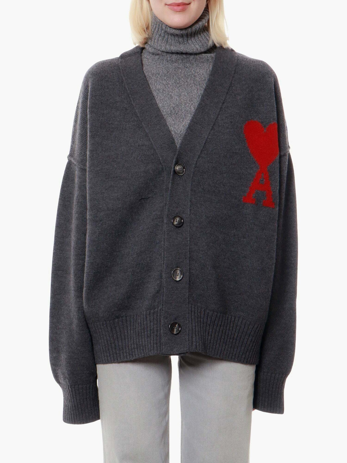 Ami Paris   Cardigan Grey   Womens