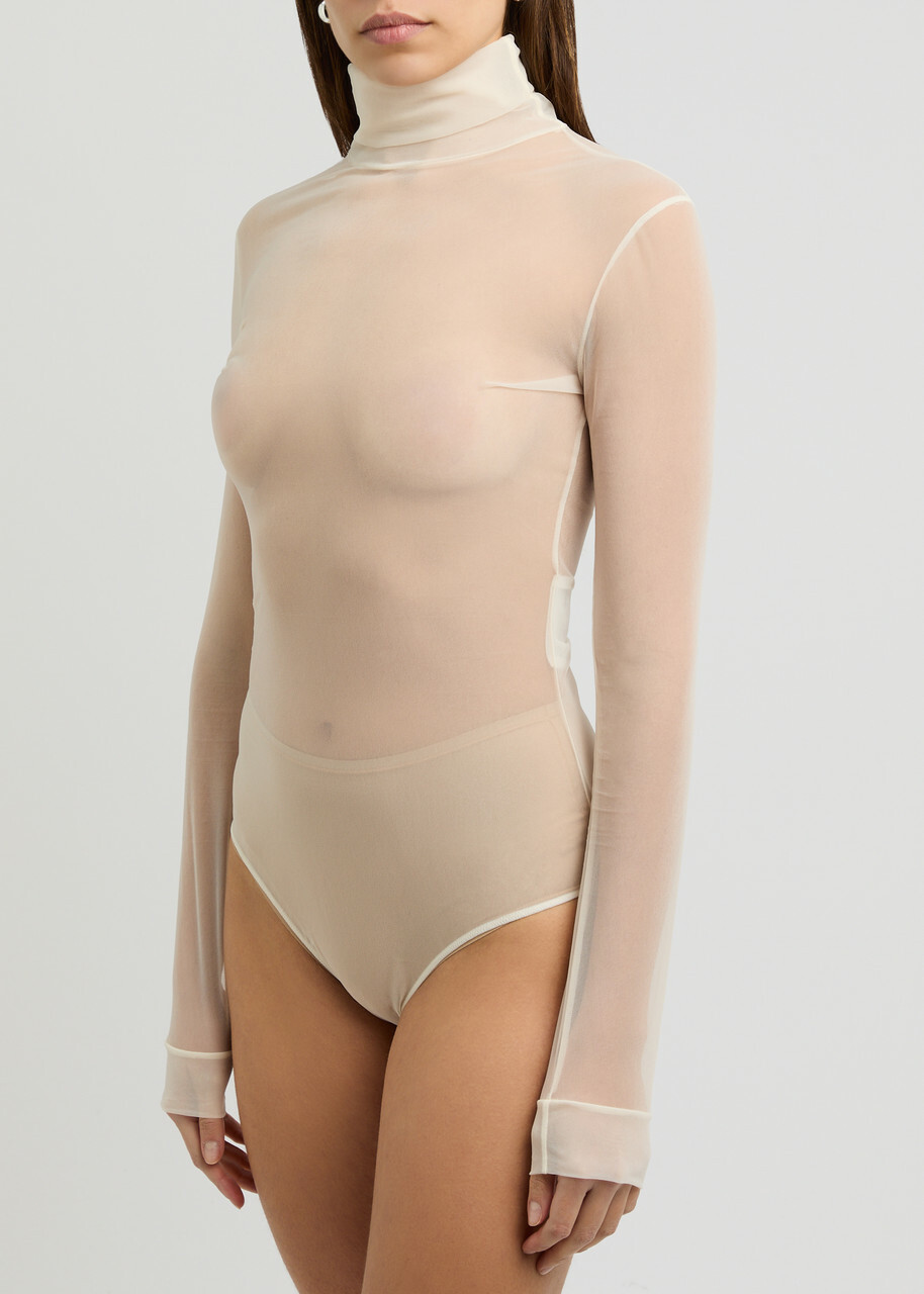 Maison Margiela Sheer Organza Bodysuit Off White