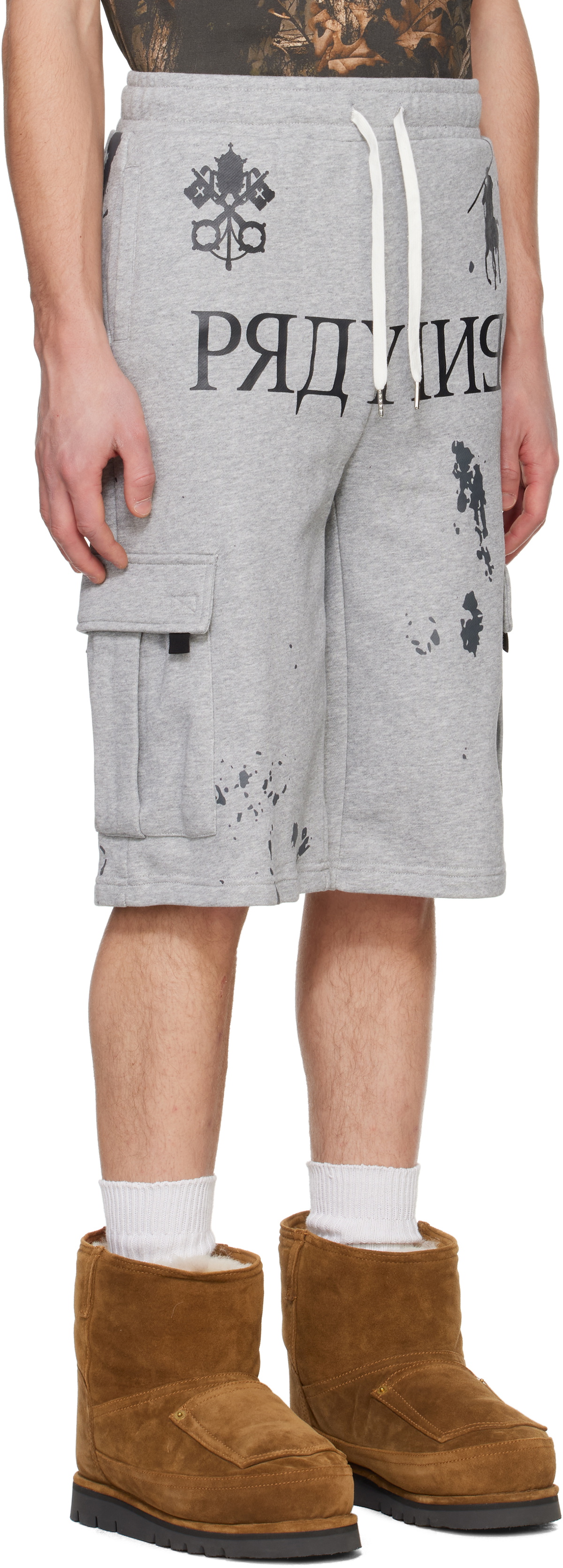 Praying/プレイング Praying AI Logo Shorts Praying Gray 'Praying' AI Logo Shorts Praying