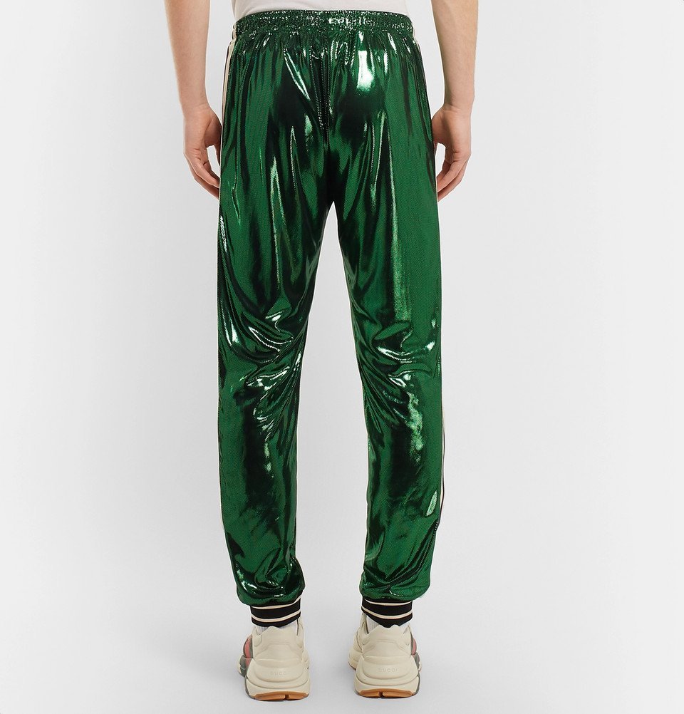 GUCCI Tapered Webbing-Trimmed Jersey Sweatpants for Men