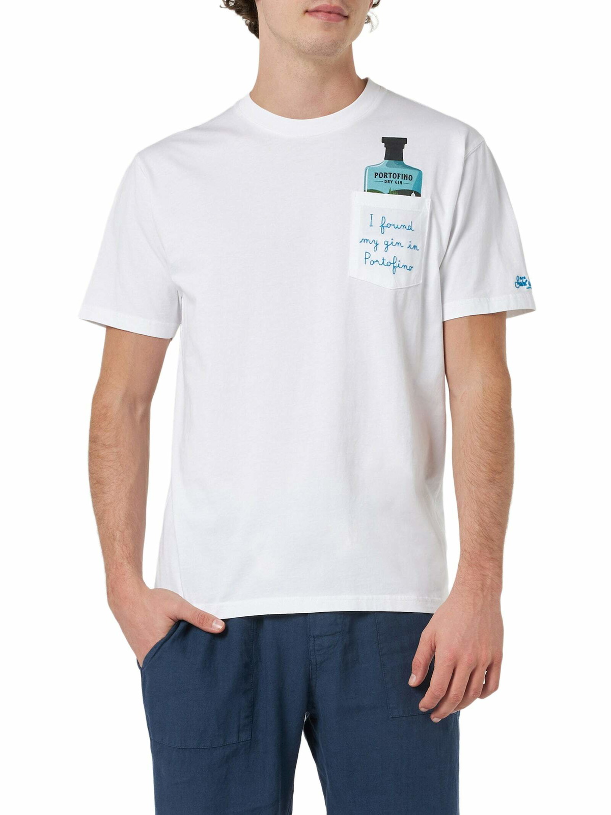 Tシャツ・カットソー MC2 SAINT BARTH Portofino Organic cotton T-shirt Cotton T-shirt with Portofino postcard print – MC2 Saint Barth