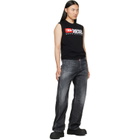 Diesel Black Chest Logo Print Tank Top