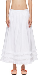Molly Goddard White Olive Midi Skirt
