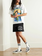 AMIRI - Arts District Straight-Leg Logo-Print Cotton-Jersey Drawstring Shorts - Black