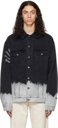 MSGM Black & White Giubbino Denim Jacket