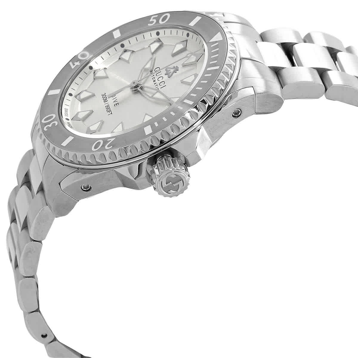 Gucci Dive Automatic Silver Dial Unisex Watch YA136354