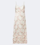 Simone Rocha Floral lace-trimmed satin slip dress