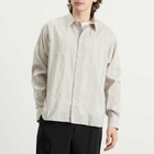 Ranra Men's Stripy Classic Shirt in Rigati Putty/Blue