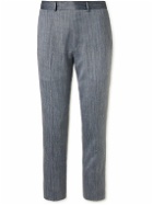 Dunhill - Straight-Leg Wool, Cashmere, Silk and Linen-Blend Herringbone Trousers - Gray