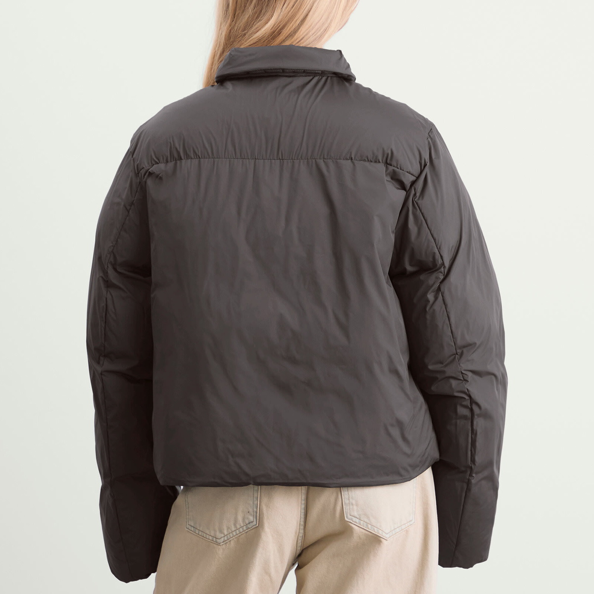Dime Women's Pleated Puffer Jacket in Charcoal