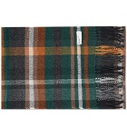 Universal Works Men's Check Scarf in Green