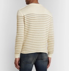 SAINT LAURENT - Slim-Fit Metallic Striped Knitted Sweater - Neutrals
