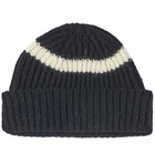 MHL by Margaret Howell Men's 2 Colour Beanie in Black/Ecru