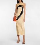 Loewe Glove-print velvet jersey midi dress