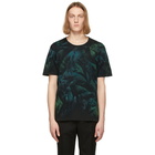 Saint Laurent Black and Green Tie-Dye Rive Gauche Logo T-Shirt