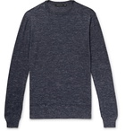 Ermenegildo Zegna - Slim-Fit Melange Cashmere, Silk and Linen-Blend Sweater - Men - Charcoal