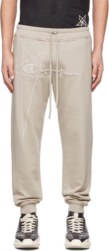 Photo: Rick Owens Beige Champion Edition French Terry Sweatpants