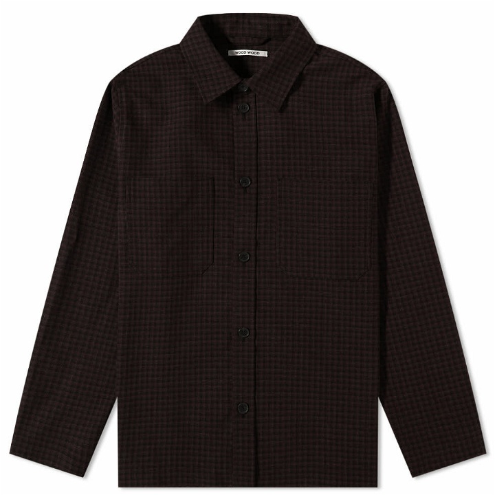 Photo: Wood Wood Men's Clive Wool Overshirt in Brown Check