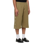 Les Tien Khaki Part Snap Shorts