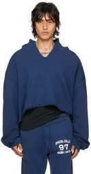 GREG ROSS SSENSE Exclusive Navy V-Neck Hoodie