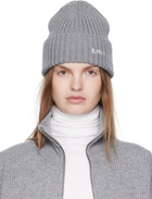 Ruslan Baginskiy Gray Monogram-Embroidered Wool Beanie