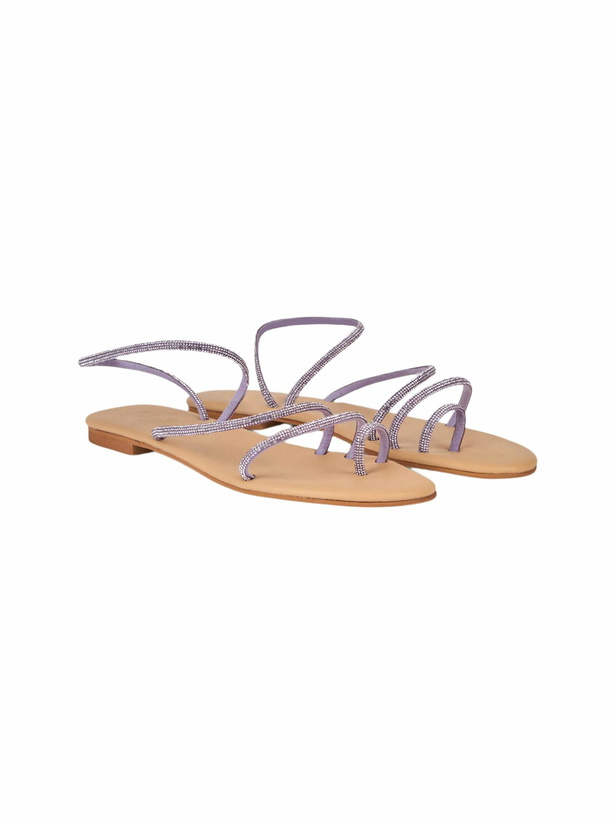 Photo: MC2 Saint Barth Flat Ring Sandals With Lilac Rhinestones