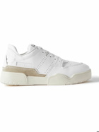 Marant - Emreeh Distressed Suede-Trimmed Leather Sneakers - White