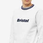 F.C. Real Bristol Men's FC Real Bristol Color Ribbed Logo Crew Sweat in Light Grey