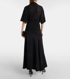 Victoria Beckham Paneled cotton-blend maxi dress