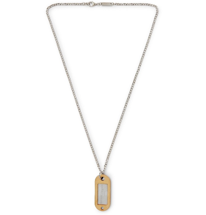 Photo: Maison Margiela - Sterling Silver and Gold-Tone I.D. Necklace - Silver