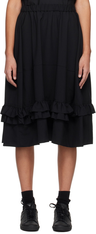 Photo: Black Comme des Garçons Black Ruffle Midi Skirt