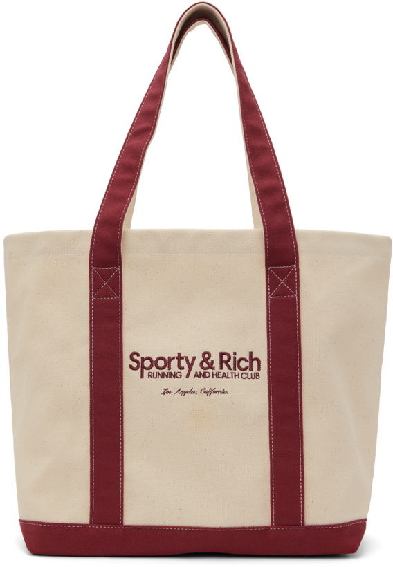 Photo: Sporty & Rich Beige & Red Club Two Tone Tote