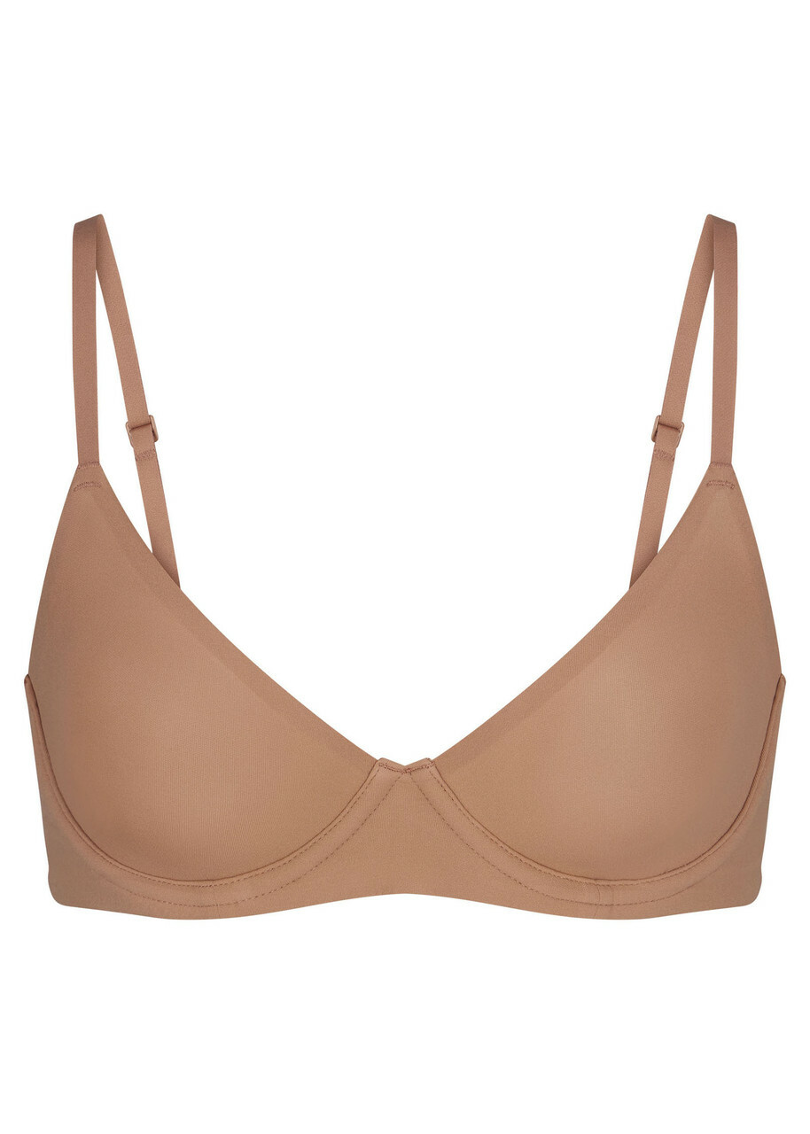 Skims Unlined Stretch-jersey Demi bra Light Brown