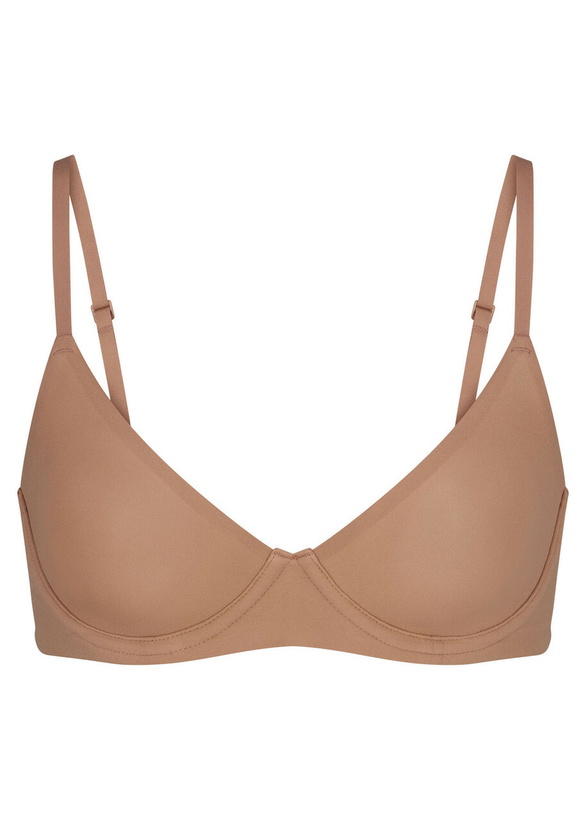 Photo: Skims Unlined Stretch-jersey Demi bra Light Brown