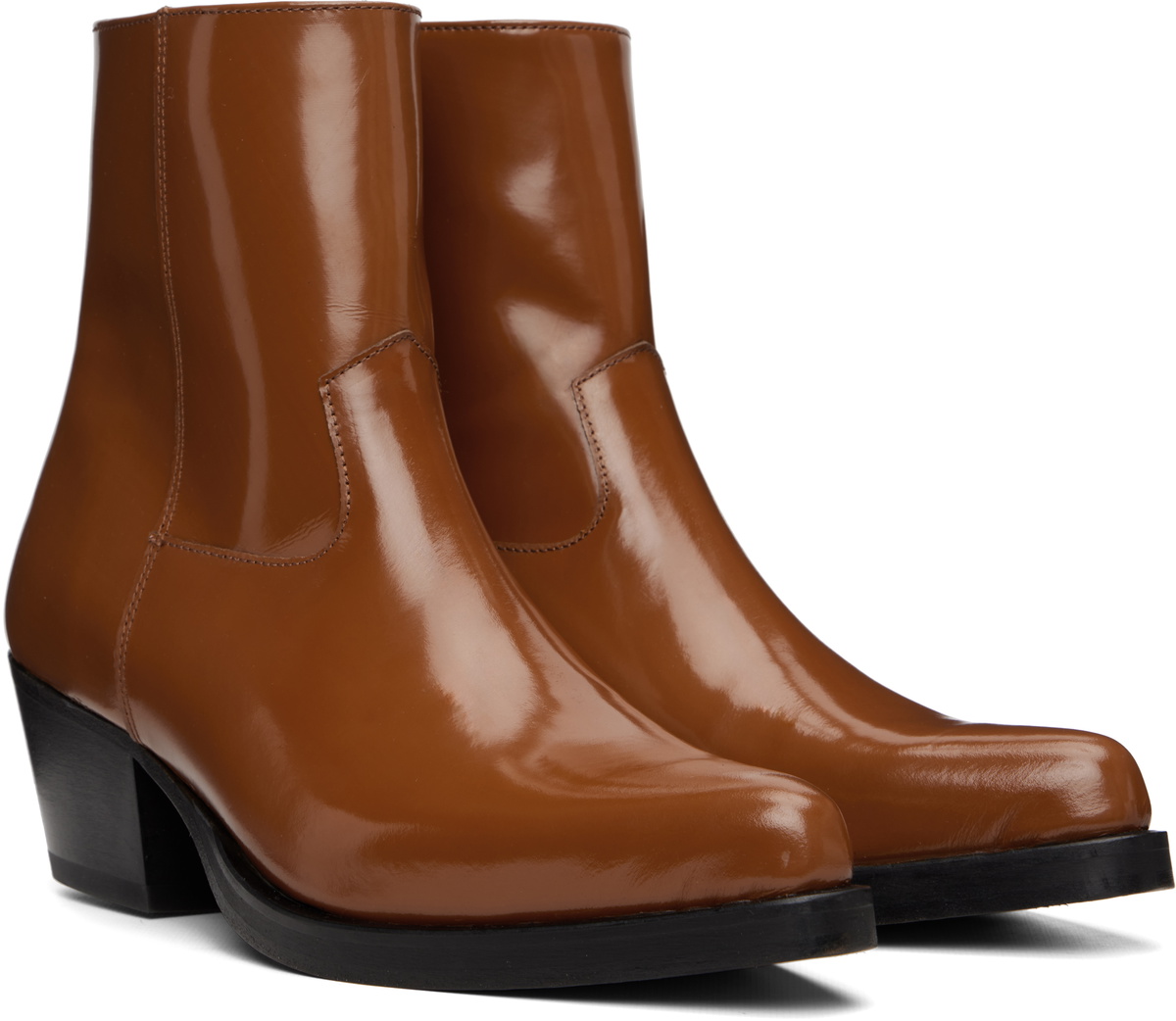 Ernest W. Baker Tan Western Boots