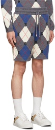 Burberry Grey Monogram Argyle Shorts