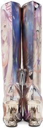 GCDS Silver Morso Hentai Wide Tall Boots