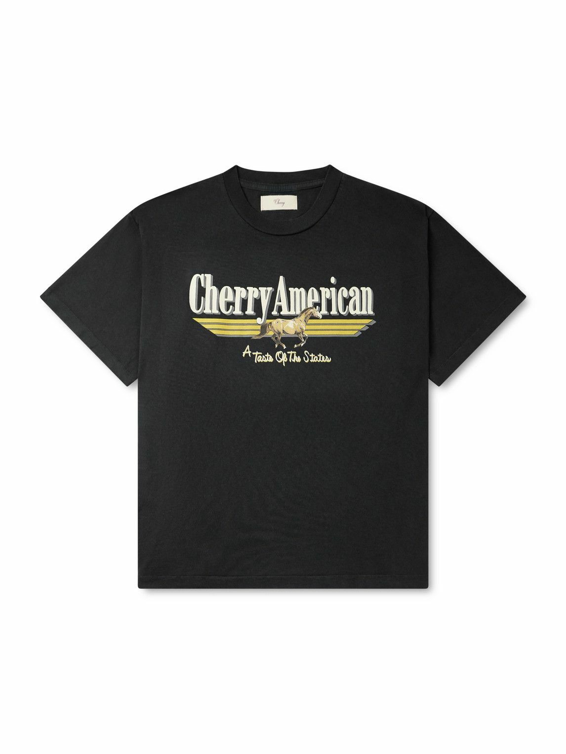 Cherry Los Angeles - Coast to Coast Printed Cotton-Jersey T-Shirt - Black