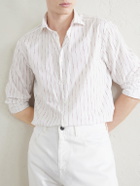 Canali - Striped Cotton-Poplin Shirt - White