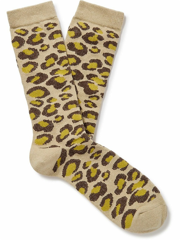 Photo: Anonymous Ism - Leopard-Print Cotton-Blend Socks