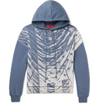 424 - Printed Fleece-Back Cotton-Jersey Hoodie - Blue