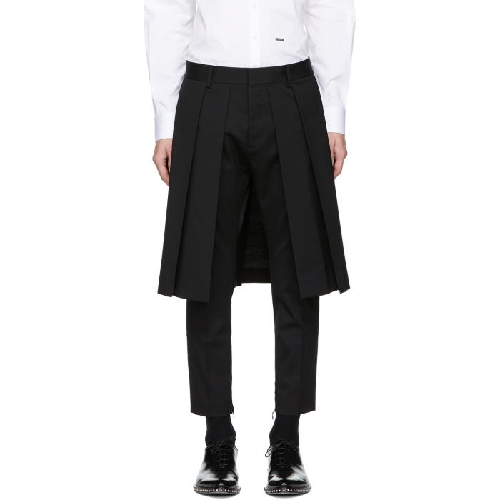 Photo: Dsquared2 Black Wool Layered Trousers