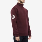 Fred Perry Authentic Men's Laurel Wreath Roll Neck Knit in Oxblood