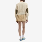 Sporty & Rich Women's Vendome Double Pleat Skirt in Beige Chocolate
