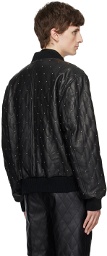 Ernest W. Baker Black Quilted Leather Jacket
